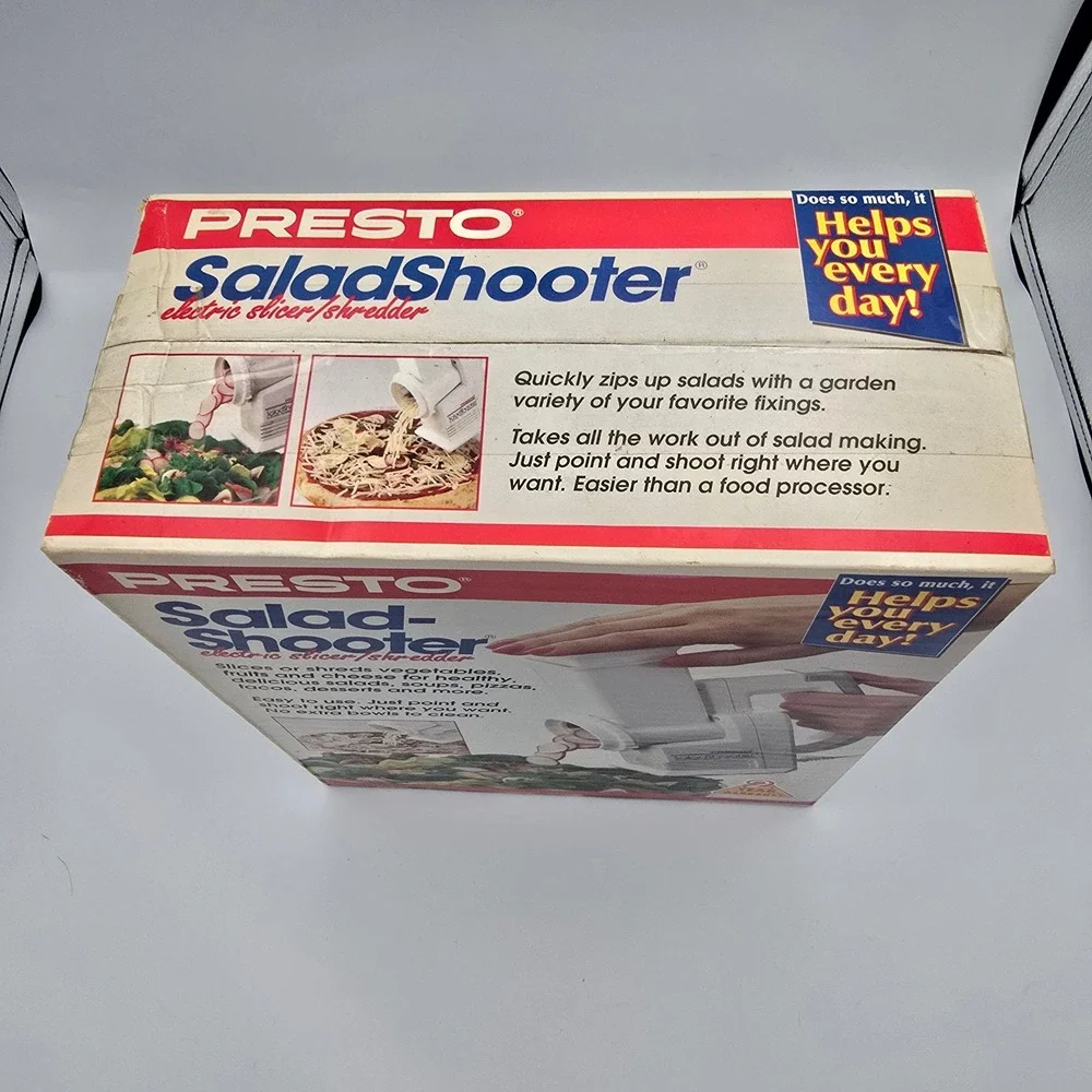 Presto Salad Shooter Electric Slicer Shredder White 02910 Vintage 1993 NIB